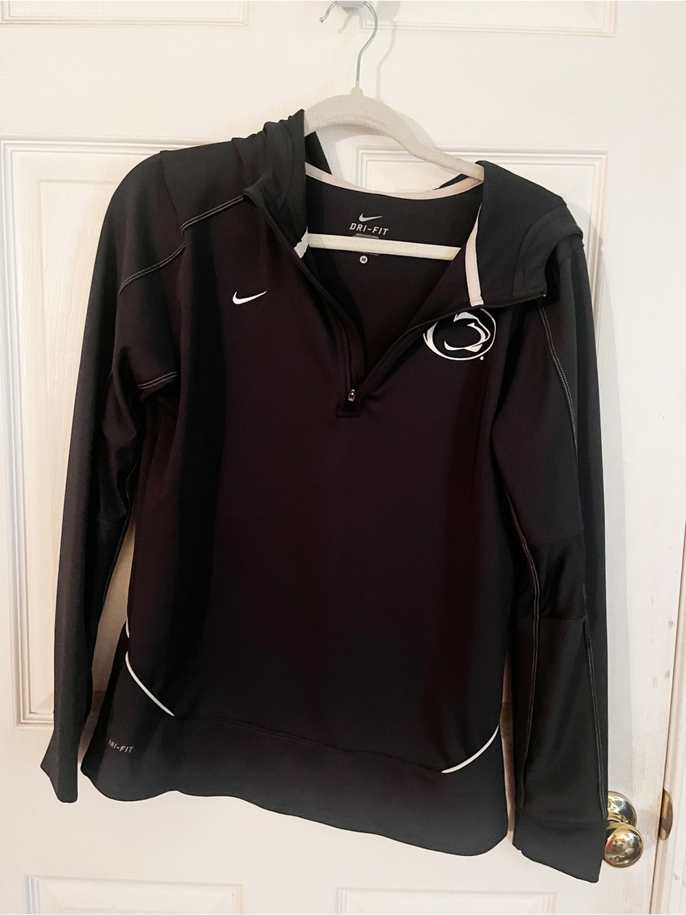 Nike Black Dri-FIT Half-Zip Hoodie with White Accents